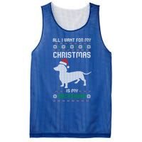 All I Want For My Christmas Dachshund Doxie Dog Ugly Xmas Pj Cute Gift Mesh Reversible Basketball Jersey Tank