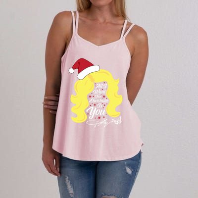 All I Want Christmas Dolly Wig Gift Women's Strappy Tank