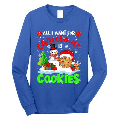 All I Want For Christmas Is Cookies Santa Cookie Snow Gift Long Sleeve Shirt