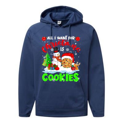 All I Want For Christmas Is Cookies Santa Cookie Snow Gift Performance Fleece Hoodie