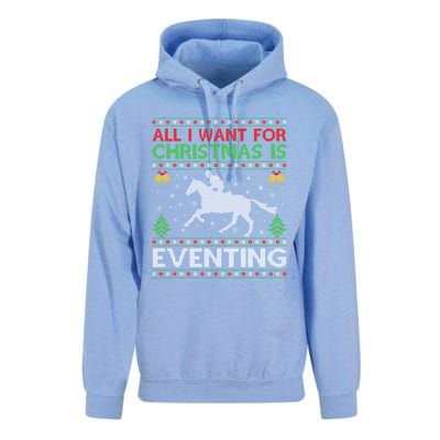 All I Want For Christmas Is Eventing Ugly Eventing Christmas Funny Gift Unisex Surf Hoodie