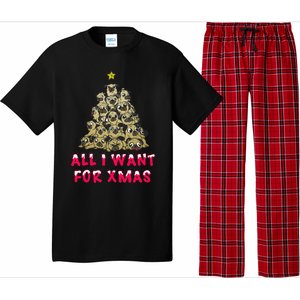 All I Want For Xmas Pugs For Christmas Pug Tree Star Cute Gift Pajama Set