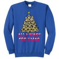 All I Want For Xmas Pugs For Christmas Pug Tree Star Cute Gift Sweatshirt