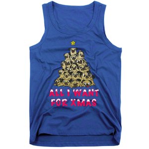 All I Want For Xmas Pugs For Christmas Pug Tree Star Cute Gift Tank Top