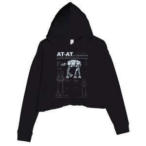 Atat Imperial Walker Schematics Poster Crop Fleece Hoodie