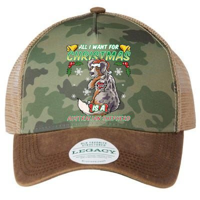 All I Want For Christmas Is A Australian Shepherd Santa Meaningful Gift Legacy Tie Dye Trucker Hat