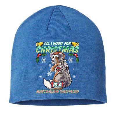 All I Want For Christmas Is A Australian Shepherd Santa Meaningful Gift Sustainable Beanie