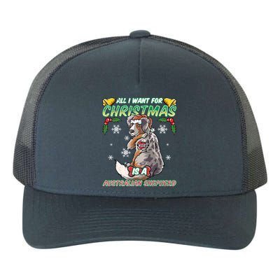 All I Want For Christmas Is A Australian Shepherd Santa Meaningful Gift Yupoong Adult 5-Panel Trucker Hat