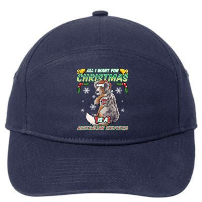 All I Want For Christmas Is A Australian Shepherd Santa Meaningful Gift 7-Panel Snapback Hat