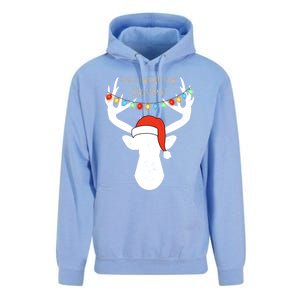 All I Want For Christmas Deer With Santa Hat Hunting Gift Unisex Surf Hoodie