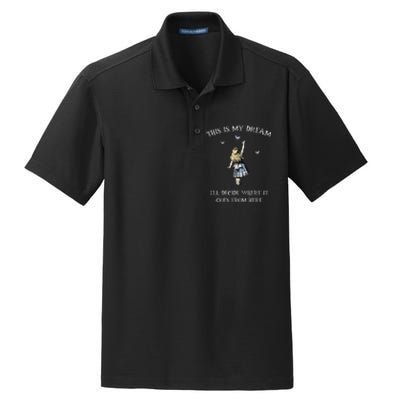 Alice In Wonderland This Is My Dream Dry Zone Grid Polo