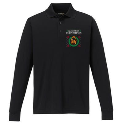 All I Want For Christmas Is French Bulldogs Meaningful Gift Performance Long Sleeve Polo