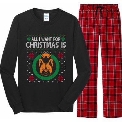 All I Want For Christmas Is French Bulldogs Meaningful Gift Long Sleeve Pajama Set