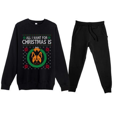 All I Want For Christmas Is French Bulldogs Meaningful Gift Premium Crewneck Sweatsuit Set