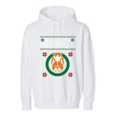 All I Want For Christmas Is French Bulldogs Meaningful Gift Garment-Dyed Fleece Hoodie