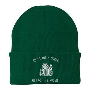 All I Want Is Cuddles All I Get Is Struggles Trendy Meme Knit Cap Winter Beanie