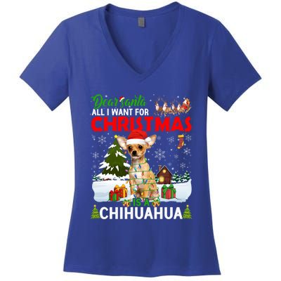 All I Want For Christmas Is A Chihuahua Family Pajamas Meaningful Gift Women's V-Neck T-Shirt