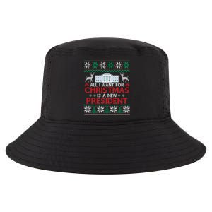 All I Want For Christmas Is A New President Funny Xmas Pjs Gift Cool Comfort Performance Bucket Hat