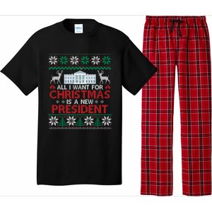 All I Want For Christmas Is A New President Funny Xmas Pjs Gift Pajama Set