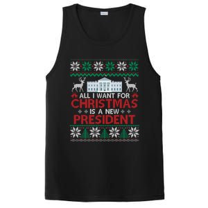 All I Want For Christmas Is A New President Funny Xmas Pjs Gift PosiCharge Competitor Tank