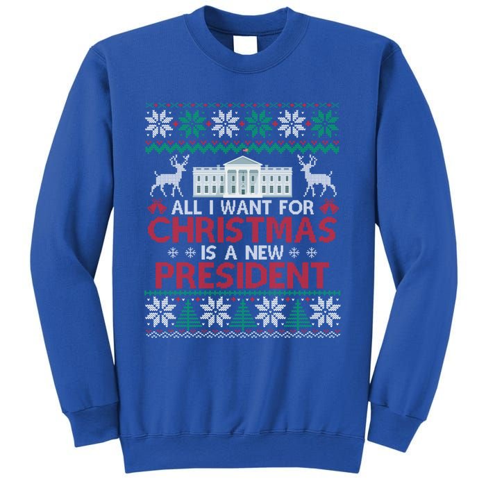 All I Want For Christmas Is A New President Funny Xmas Pjs Gift Sweatshirt