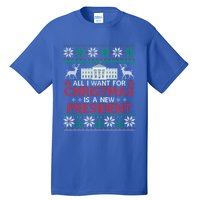 All I Want For Christmas Is A New President Funny Xmas Pjs Gift Tall T-Shirt