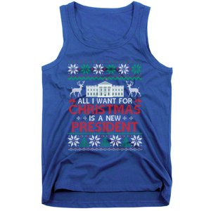 All I Want For Christmas Is A New President Funny Xmas Pjs Gift Tank Top