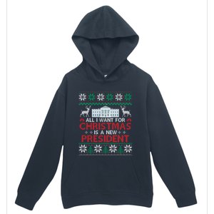 All I Want For Christmas Is A New President Funny Xmas Pjs Gift Urban Pullover Hoodie