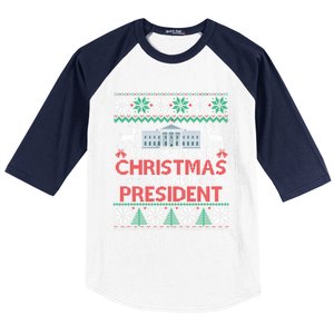 All I Want For Christmas Is A New President Funny Xmas Pjs Gift Baseball Sleeve Shirt