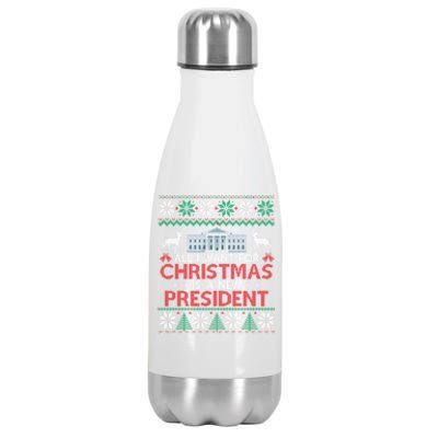 All I Want For Christmas Is A New President Funny Xmas Pjs Gift Stainless Steel Insulated Water Bottle