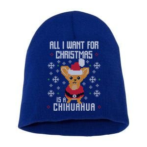 All I Want For Xmas Is My Chihuahua Ugly Christmas Sweater Cool Gift Short Acrylic Beanie