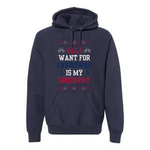 All I Want For Christmas Is My Gross Pay Joke Premium Hoodie