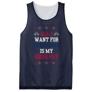 All I Want For Christmas Is My Gross Pay Joke Mesh Reversible Basketball Jersey Tank