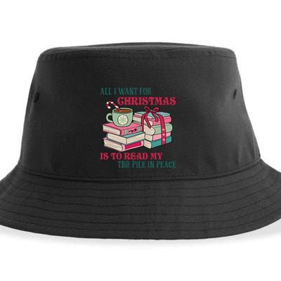 All I Want For Christmas Is To Read My TBR Pile In Peace Reading Books Gift Sustainable Bucket Hat