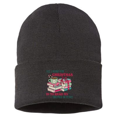 All I Want For Christmas Is To Read My TBR Pile In Peace Reading Books Gift Sustainable Knit Beanie