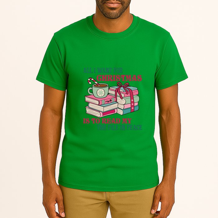 All I Want For Christmas Is To Read My TBR Pile In Peace Reading Books Gift Tall T-Shirt