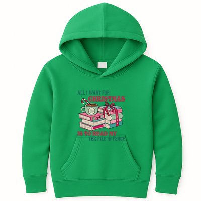 All I Want For Christmas Is To Read My TBR Pile In Peace Reading Books Gift Kids Hoodie