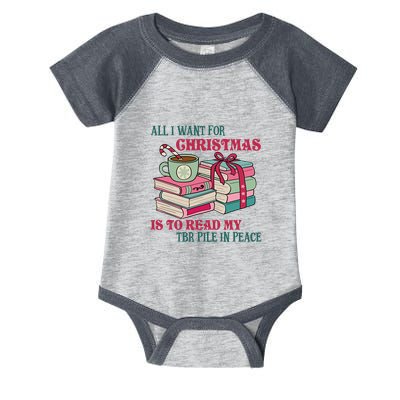 All I Want For Christmas Is To Read My TBR Pile In Peace Reading Books Gift Infant Baby Jersey Bodysuit