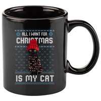 All I Want For Christmas Is My Cat Ugly Christmas Sweater Funny Gift 11oz C Handle Ceramic Mug