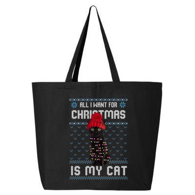 All I Want For Christmas Is My Cat Ugly Christmas Sweater Funny Gift 25L Jumbo Tote