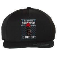 All I Want For Christmas Is My Cat Ugly Christmas Sweater Funny Gift Wool Snapback Cap