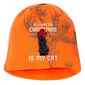 All I Want For Christmas Is My Cat Ugly Christmas Sweater Funny Gift Kati - Camo Knit Beanie