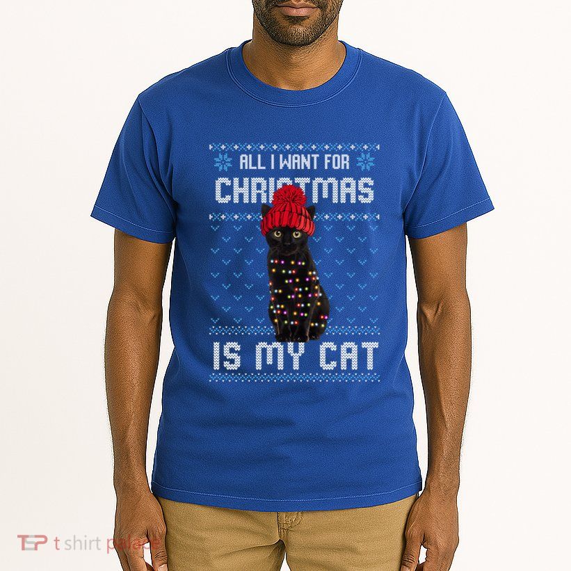 All I Want For Christmas Is My Cat Ugly Christmas Sweater Funny Gift Tall T-Shirt