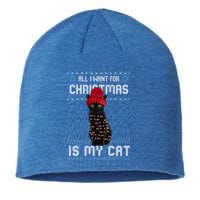 All I Want For Christmas Is My Cat Ugly Christmas Sweater Funny Gift Sustainable Beanie