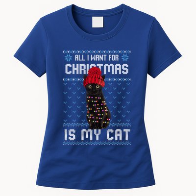 All I Want For Christmas Is My Cat Ugly Christmas Sweater Funny Gift Womens T-Shirt