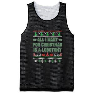 All I Want For Christmas Is A Lobotomy Ugly Christmas Mesh Reversible Basketball Jersey Tank