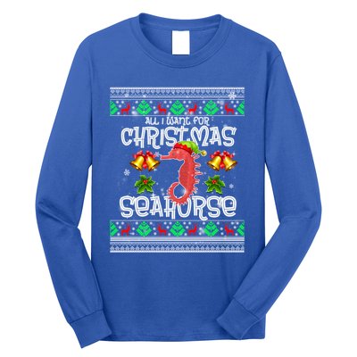 All I Want Is A Seahorse For Christmas Ugly Xmas Pajamas Meaningful Gift Long Sleeve Shirt