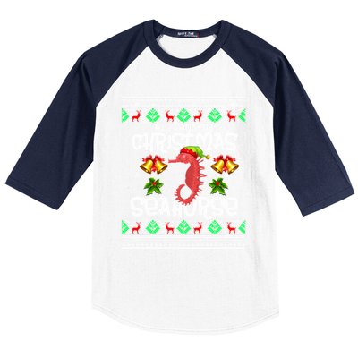 All I Want Is A Seahorse For Christmas Ugly Xmas Pajamas Meaningful Gift Baseball Sleeve Shirt