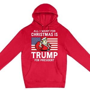 All I Want For Christmas Is Trump For President Trump Back Premium Pullover Hoodie