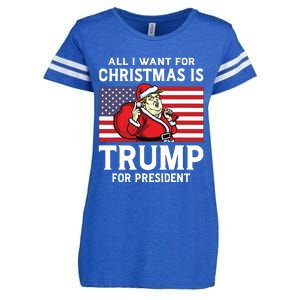 All I Want For Christmas Is Trump For President Trump Back Enza Ladies Jersey Football T-Shirt